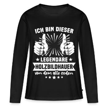 Légende du sculpteur sur bois - T-shirt manches longues Premium bio Femme - noir - Devant - Julia (174cm)