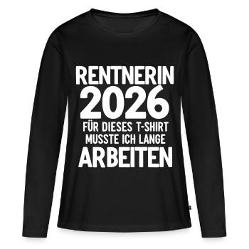 Pensioner 2026 - Women's Premium Organic Long Sleeve Shirt - black - Front - Julia (174cm)