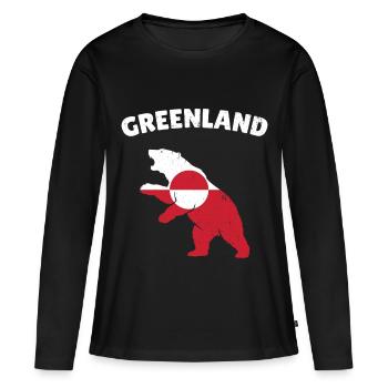 Ours arctique du Groenland - T-shirt manches longues Premium bio Femme - noir - Devant - Julia (174cm)
