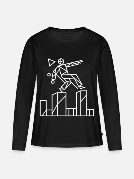 Parkour Runner - Frauen Premium Bio Langarmshirt - Schwarz