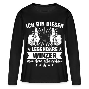 Légende du vigneron - T-shirt manches longues Premium bio Femme - noir - Devant - Julia (174cm)