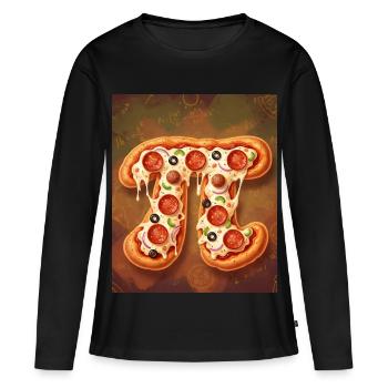 Pi Shape Pizza - Frauen Premium Bio Langarmshirt - Schwarz - Vorne - Julia (174cm)