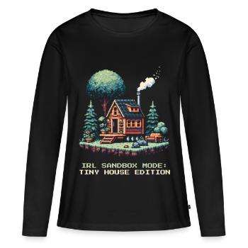 Mode bac à sable IRL | Mode de vie dans les maisons miniatures - T-shirt manches longues Premium bio Femme - noir - Devant - Julia (174cm)