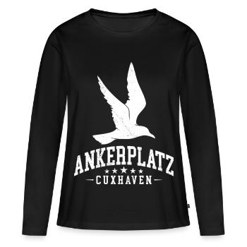 Vacances en mer du Nord à CUXHAVEN ANCHORAGE Plaisir - T-shirt manches longues Premium bio Femme - noir - Devant - Julia (174cm)