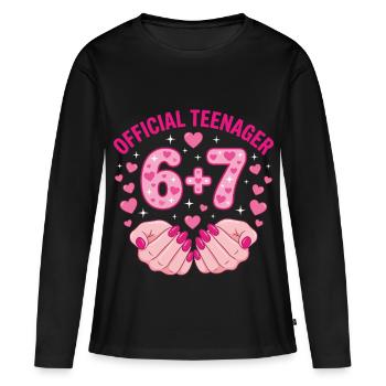 Offizieller 13. Geburtstag von Teenager 67 Hearts - Frauen Premium Bio Langarmshirt - Schwarz - Vorne - Julia (174cm)