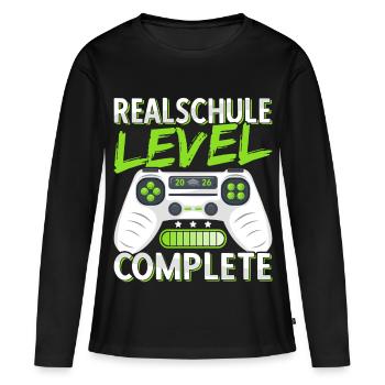 Fin d’études secondaires 2026 Fin d’études secondaires Garçon - T-shirt manches longues Premium bio Femme - noir - Devant - Julia (174cm)
