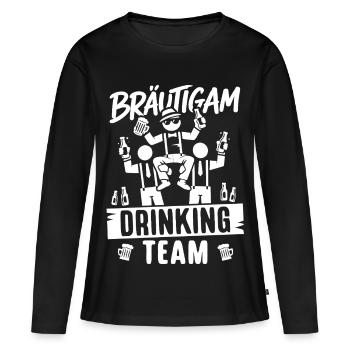 T-shirt de fête de garçon Hommes Grondement de fête de garçon - T-shirt manches longues Premium bio Femme - noir - Devant - Julia (174cm)