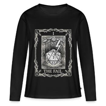 Vrai malchance Dés, Tarot Stylo et Papier - T-shirt manches longues Premium bio Femme - noir - Devant - Julia (174cm)