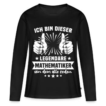 Légende du mathématicien - T-shirt manches longues Premium bio Femme - noir - Devant - Julia (174cm)