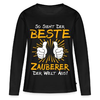 Idée cadeau sorcier - T-shirt manches longues Premium bio Femme - noir - Devant - Julia (174cm)