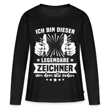 Légende du dessinateur de bandes dessinées - T-shirt manches longues Premium bio Femme - noir - Devant - Julia (174cm)