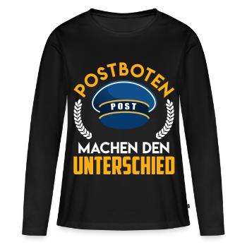 POSTBOTEN MACHEN DEN UNTERSCHIED Lustiges - Frauen Premium Bio Langarmshirt - Schwarz - Vorne - Julia (174cm)