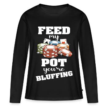 Poker Poker Joueurs - T-shirt manches longues Premium bio Femme - noir - Devant - Julia (174cm)