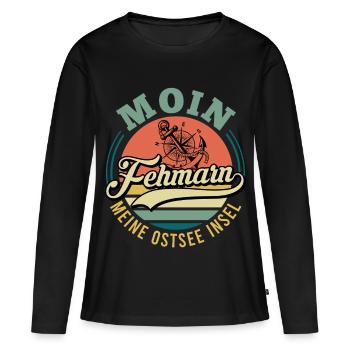 Vacances en mer Baltique MOIN FEHMARN MON ÎLE DE LA MER BALTIQUE - T-shirt manches longues Premium bio Femme - noir - Devant - Julia (174cm)