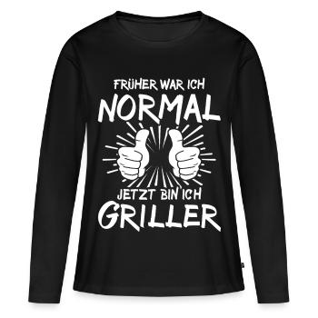 Griller - T-shirt manches longues Premium bio Femme - noir - Devant - Julia (174cm)