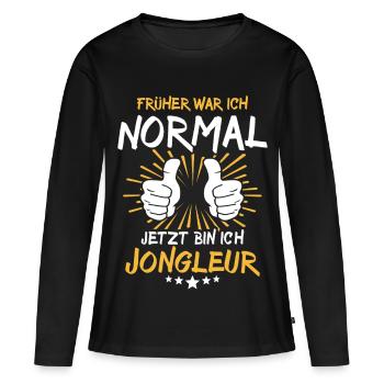 Diction du jongleur - T-shirt manches longues Premium bio Femme - noir - Devant - Julia (174cm)