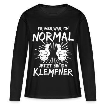 Klempner - Frauen Premium Bio Langarmshirt - Schwarz - Vorne - Julia (174cm)