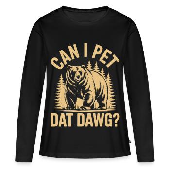 Puis-je caresser ce chien, randonnée, randonnée - T-shirt manches longues Premium bio Femme - noir - Devant - Julia (174cm)