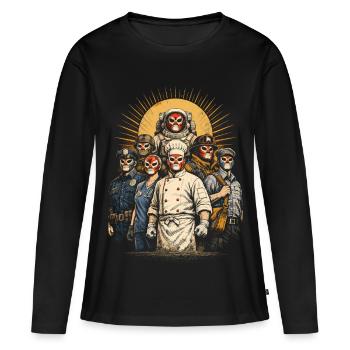 Lucha Libre Luchador - T-shirt manches longues Premium bio Femme - noir - Devant - Julia (174cm)
