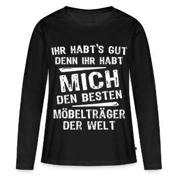 Supports à meubles - T-shirt manches longues Premium bio Femme - noir - Devant - Julia (174cm)