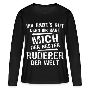 Rameur - T-shirt manches longues Premium bio Femme - noir - Devant - Julia (174cm)