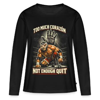 Lucha Libre Luchador Too Much Corazon - Frauen Premium Bio Langarmshirt - Schwarz - Vorne - Julia (174cm)