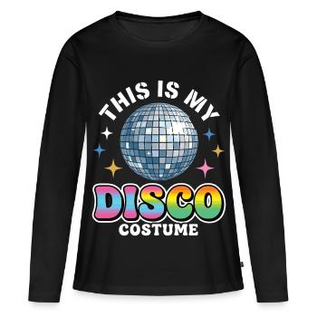 Voici mon costume disco boule disco - T-shirt manches longues Premium bio Femme - noir - Devant - Julia (174cm)