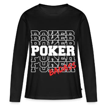 Poker Badass BLC - T-shirt manches longues Premium bio Femme - noir - Devant - Julia (174cm)