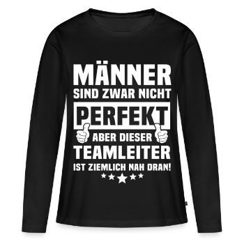 Team leader - Women's Premium Organic Long Sleeve Shirt - black - Front - Julia (174cm)