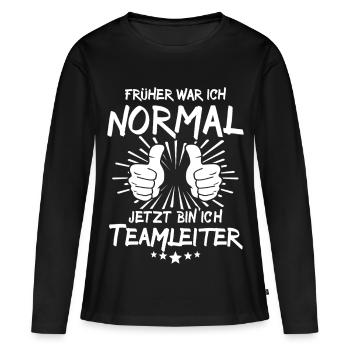 Team leader - Women's Premium Organic Long Sleeve Shirt - black - Front - Julia (174cm)