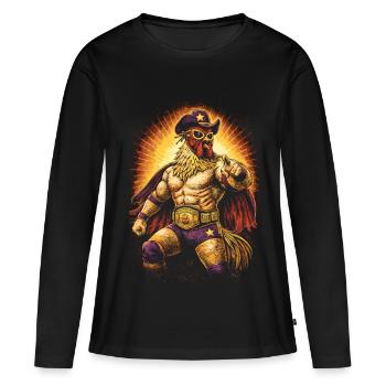 Lucha Libre Luchador - T-shirt manches longues Premium bio Femme - noir - Devant - Julia (174cm)