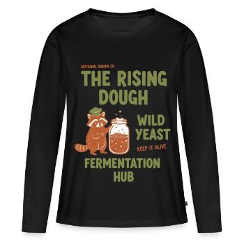 Pain au levain pâtissier Baking Levure sauvage - T-shirt manches longues Premium bio Femme - noir - Devant - Julia (174cm)