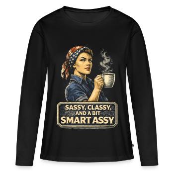 Feminism Feminist Feminist - Women's Premium Organic Long Sleeve Shirt - black - Front - Julia (174cm)