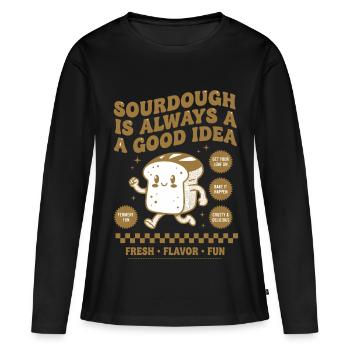 Ère de démarrage du pain au levain - T-shirt manches longues Premium bio Femme - noir - Devant - Julia (174cm)