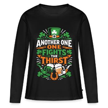 Un autre combat la soif | La Saint-Patrick - T-shirt manches longues Premium bio Femme - noir - Devant - Julia (174cm)