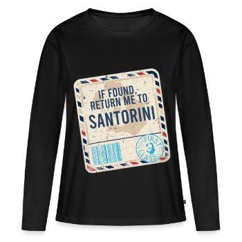If Found Return To Santorini - Frauen Premium Bio Langarmshirt - Schwarz - Vorne - Julia (174cm)