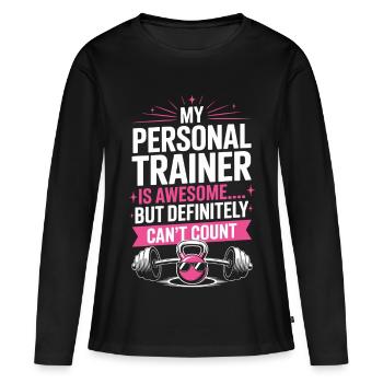 Gym, Fitness - Women's Premium Organic Long Sleeve Shirt - black - Front - Julia (174cm)
