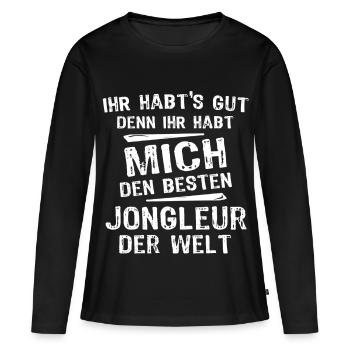 jongleur - T-shirt manches longues Premium bio Femme - noir - Devant - Julia (174cm)