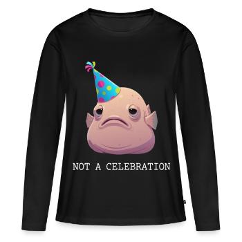 Blobfish, pas une célébration - T-shirt manches longues Premium bio Femme - noir - Devant - Julia (174cm)