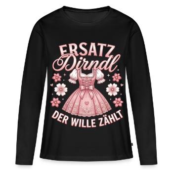T-shirt traditionnel Chemise traditionnelle féminine Chemise Dirndl - T-shirt manches longues Premium bio Femme - noir - Devant - Julia (174cm)