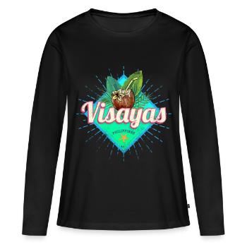 Visayas Philippinen Kokosnuss Filipino Souvenir - T-shirt manches longues Premium bio Femme - noir - Devant - Julia (174cm)