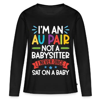 Nounou Au Pair Travailleuse Appréciation de la Famille Au Pair - T-shirt manches longues Premium bio Femme - noir - Devant - Julia (174cm)