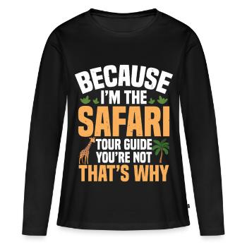  Travel Guide Tourist African Safari Guide Safari - Women's Premium Organic Long Sleeve Shirt - black - Front - Julia (174cm)