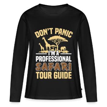  Safari Tour Guide Costume Tourist Guide Travel - Women's Premium Organic Long Sleeve Shirt - black - Front - Julia (174cm)