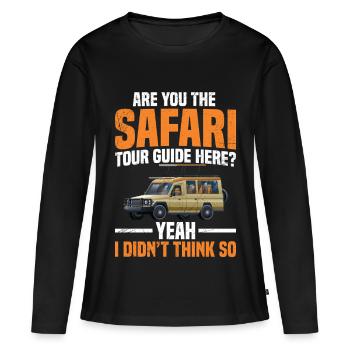 Guide touristique africain de safari Voyage Touriste - T-shirt manches longues Premium bio Femme - noir - Devant - Julia (174cm)