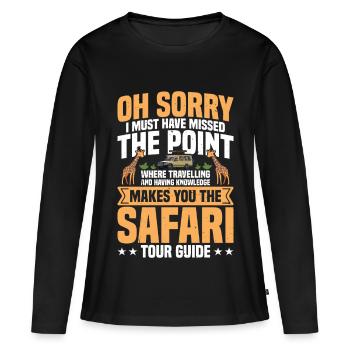  Tourist Guide African Travel Guide Safari Tour - Women's Premium Organic Long Sleeve Shirt - black - Front - Julia (174cm)