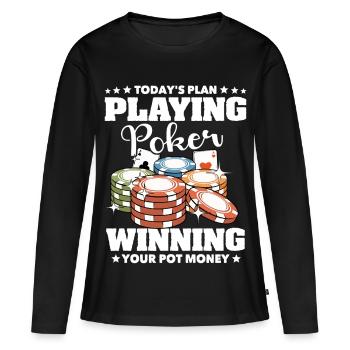 Poker Poker Joueurs - T-shirt manches longues Premium bio Femme - noir - Devant - Julia (174cm)