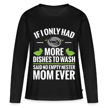 Emtpy Nest Syndrom Weintrink-College leer - Frauen Premium Bio Langarmshirt - Schwarz - Vorne - Julia (174cm)