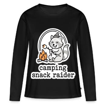 Motif de Snack Raider de camping - T-shirt manches longues Premium bio Femme - noir - Devant - Julia (174cm)