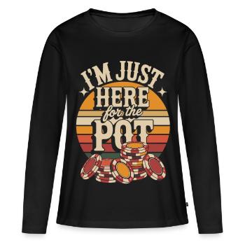 Chemise de joueur de poker – Jetons de poker de casino - T-shirt manches longues Premium bio Femme - noir - Devant - Julia (174cm)